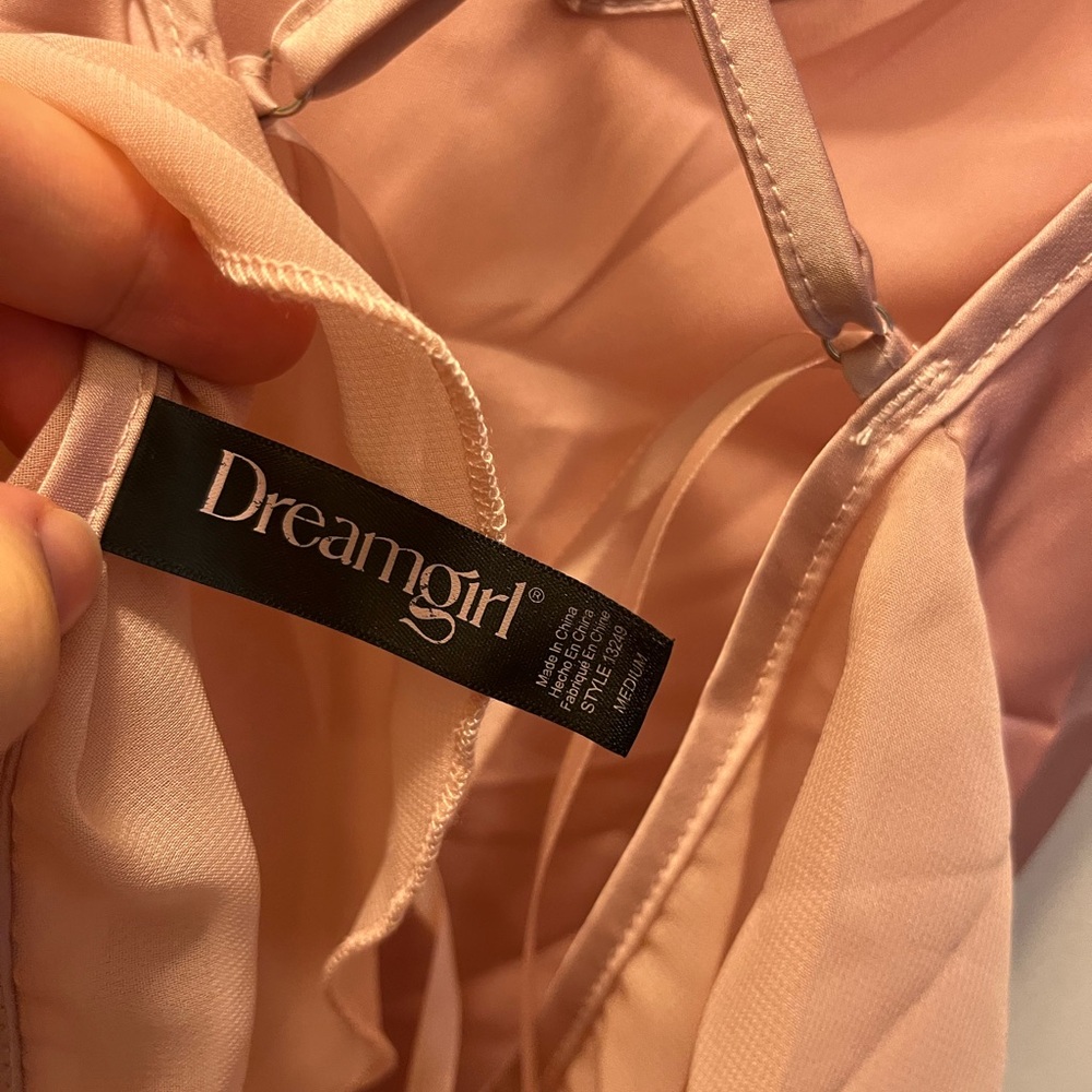 Elegant Pink Satin Robe with bodysuit - Picture 4 of 6